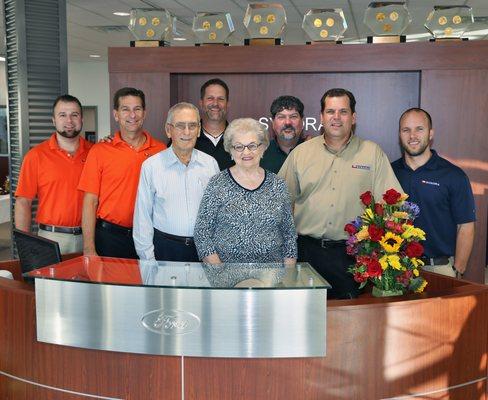 Our Sales team with Owners Ed & Dorothy Sykora