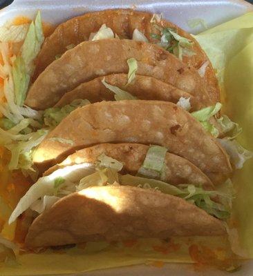 I'm bummed there doesn't seem to be any cheese on my tacos, so that's a thumbs down but they were still good!