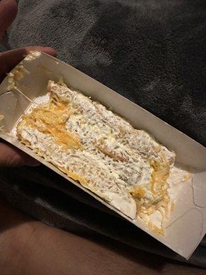 No cheese on taquitos bc they were stuck to box