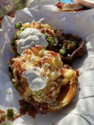 Mac and Cheese Loaded Potato Skins (the third was already demolished)