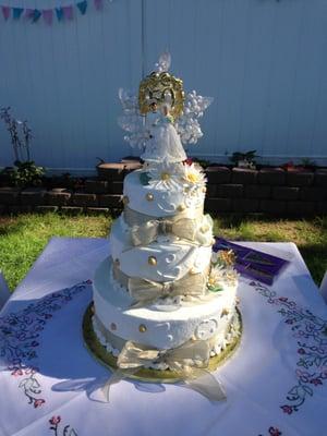 50th wedding anniversary cake. hand made daisys