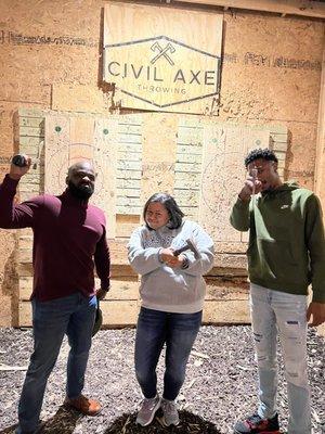 We had a FUN night of axe throwing!!! #CIVILAXE