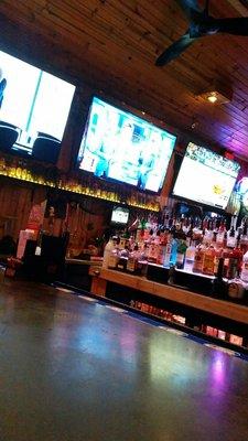 TV'S in the outdoor bar area