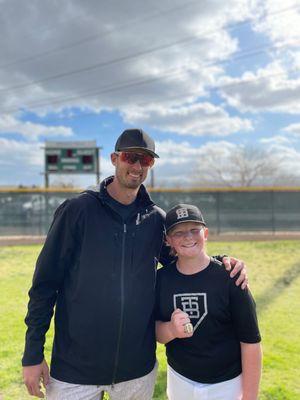 Trevor Brown wish one of my boys on the field after a championship game win.