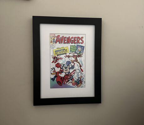 Comic book B Day gift, may not be worth much to anyone..... but, was a big hit with my GF and Disney inspired room......