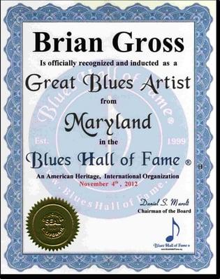 Inducted into the Blues hall of fame