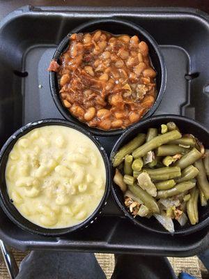 Mac n cheese, baked beans, green beans #yum #ReviewsByRL