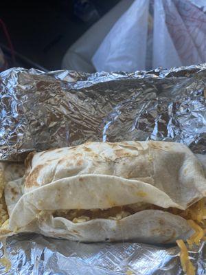 Huge potato egg cheese 3 Item Taco so good!!