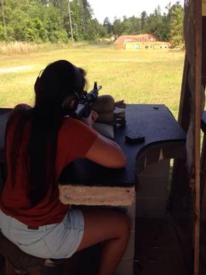 This is my wife shooting her AR15. She loves her gun, and loved shooting here just as much as I did.