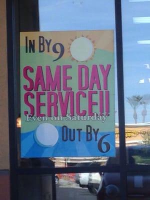 Same day service