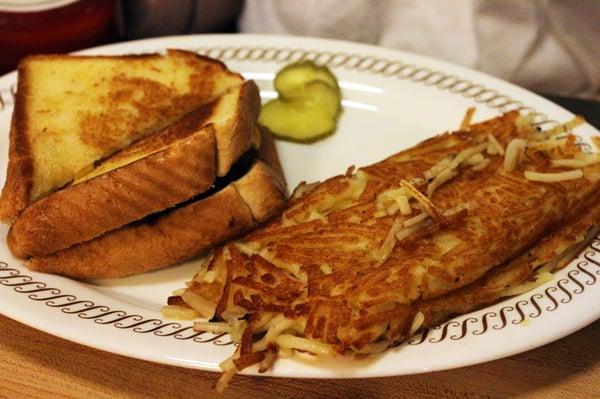 Patty Melt with Hash Browns