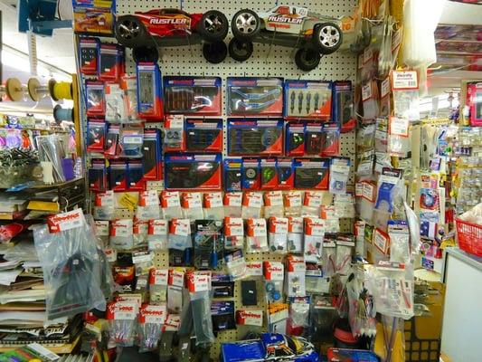 RC cars and accessories.