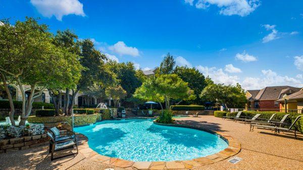 Poolside at Riverhill Apartments in Grand Prairie, Texa