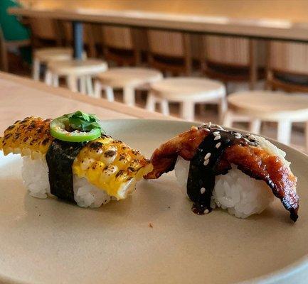 Corn and Eel Nigiri