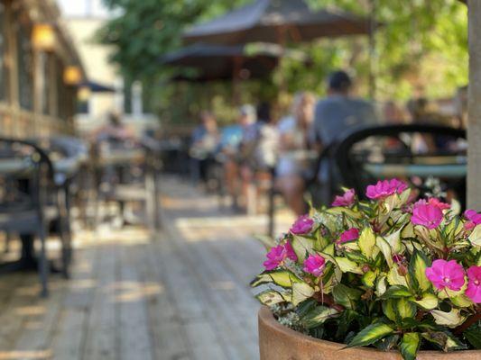 Our outdoor patio is the perfect place to enjoy cocktails, lunch, or dinner, during the warm weather months. Cheers!