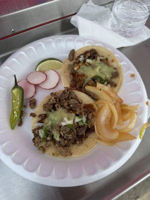 Two asado tacos.