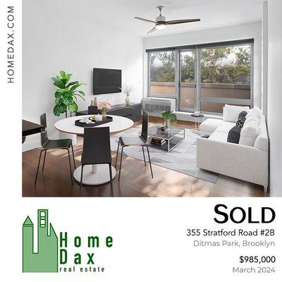 *HomeDax Sold Listing* 355 Stratford Road #2B in Ditmas Park, Brooklyn