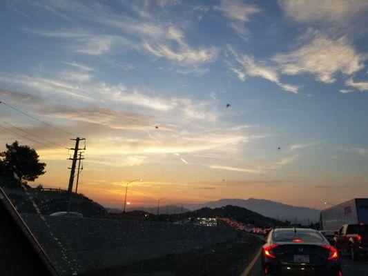 Lovely view of this sunset...and the entire Moreno Valley as we were stuck in traffic for about 45 minutes. Good times.