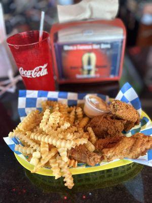 Medium wings and fries!