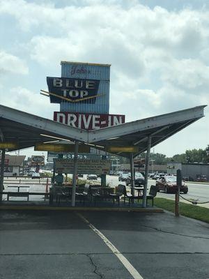 Outside of the Blue Top Drive-In