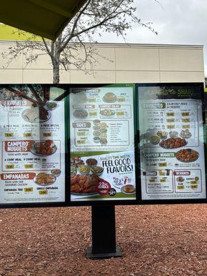 Drive thru Menu