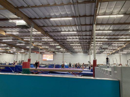 Wide open space to watch all levels of gymnastics