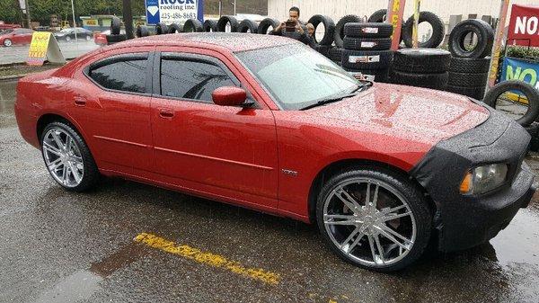 Charger with 22s Chrome....done at TOS tires and wheels