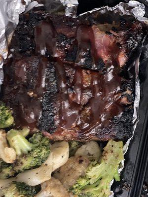 Ribs and veggies