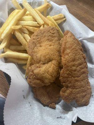 Chicken tenders and fries