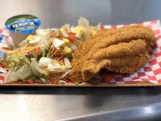 CATFISH WITH A SIDE SALAD