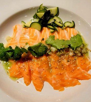 Salmon belly sashimi