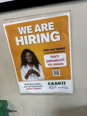 Cash 1 sign