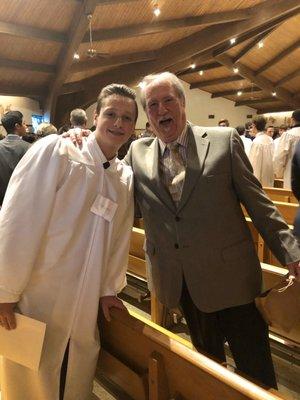 Billy and his sponsor/g father Jerry - Confirmation, November 2019