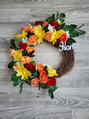 Bring your doors to life with a beautiful door wreath. We design floral, mesh and burlap. Create a design for any occasion or holiday.