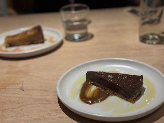 Almond olive oil and chocolate tart