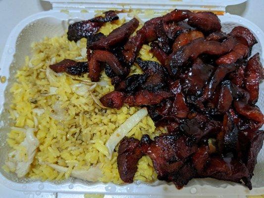 BBQ Boneless pork with chicken fried rice