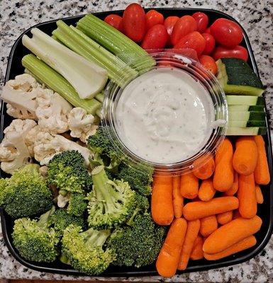 Dec 2021: Small Veggie Platter w/ Ranch (also available w/ Blue Cheese)