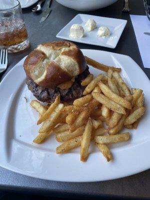 Burger with fries