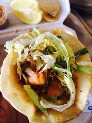 Shrimp taco. SO GOOD