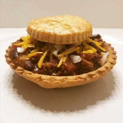 Loaded turkey chili pot pie