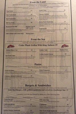 Menu, page 2,