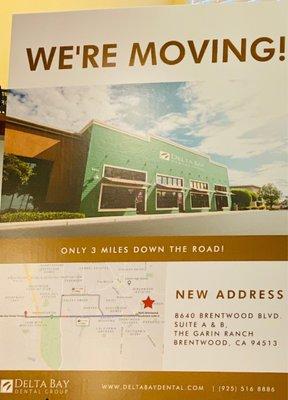 Moving to new location in September!