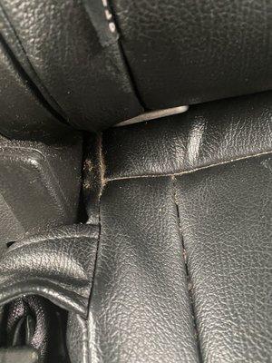 Dirt in seat crevices