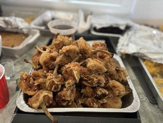 Small tray of Lollipop Chicken (50 piece for $80). Smack!