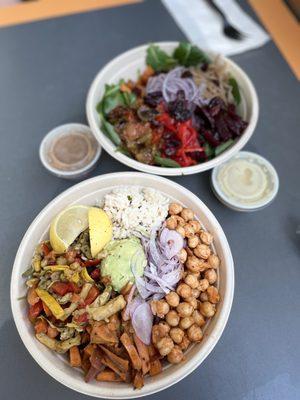 Big Buddha Bowl (bottoms) & Build Your Own Bowl (top)