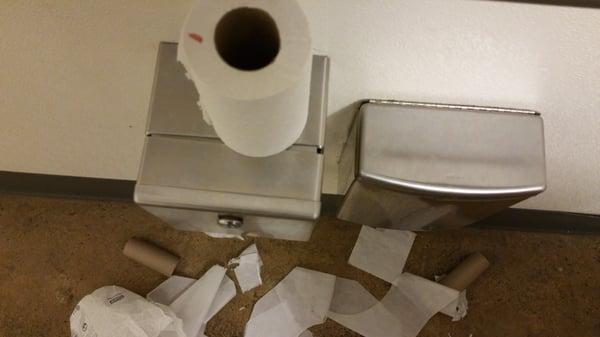 Blood on the toilet tissue!!! No clean rolls!!!