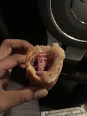 Corn beef and Swiss eggroll