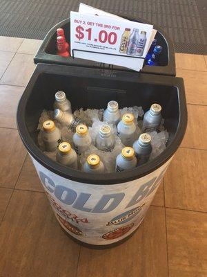 Gotta love iced beer at the front door of a gas station. Buy 2 and get the 3rd for a dollar. Is anyone worried about drunk driving?