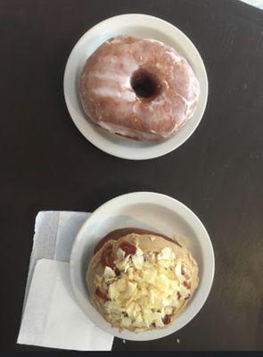 Glazed brioche donut , potato chip donut ( also brioche ) .