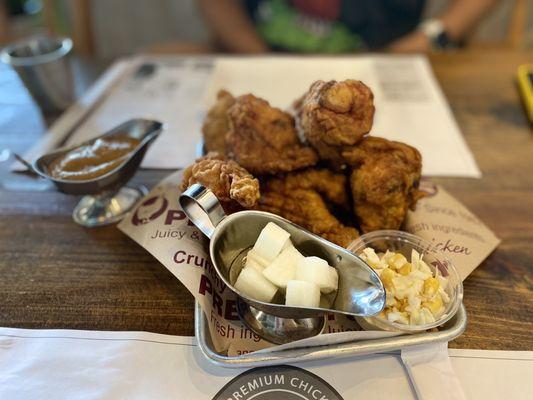 Original Chicken with Honey Garlic Sauce on the side